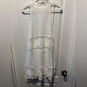 Hollister White Crochet Swim Coverup